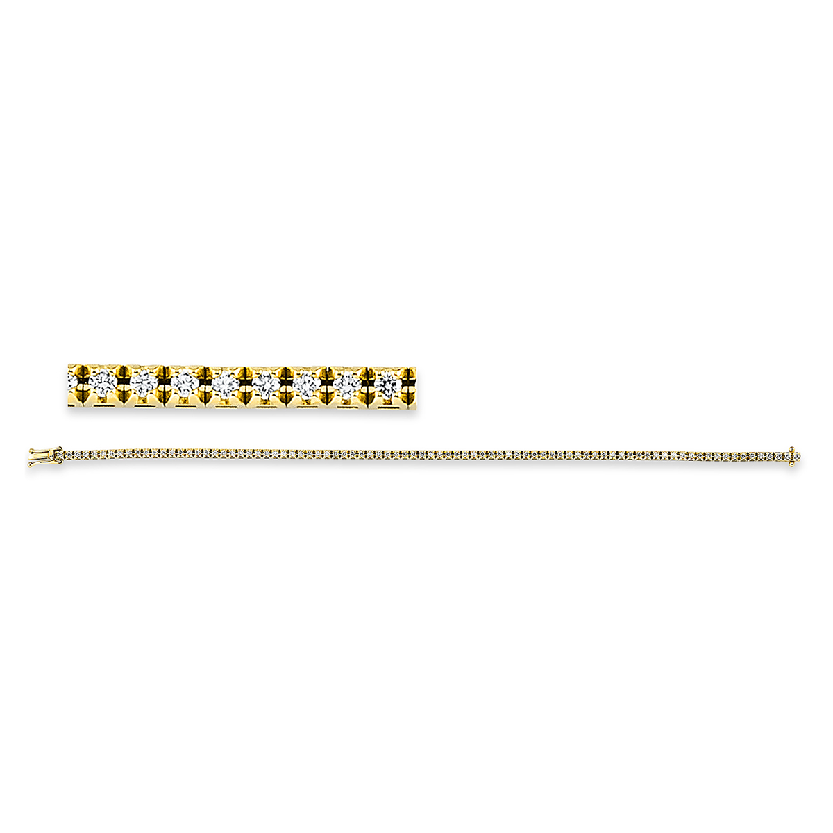 Tennisarmband 4er-Krappe 18kt Gelbgold mit 1,00ct Diamanten