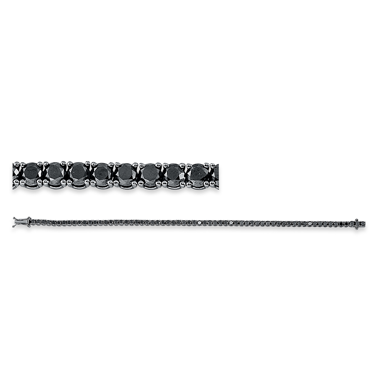 Tennisarmband 4er-Krappe 18kt Weißgold schwarz rhodiniert mit 6,20ct Diamanten