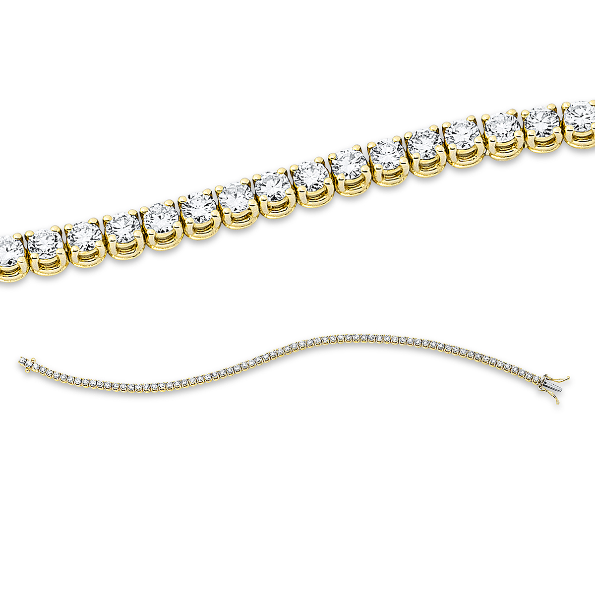 Tennisarmband 4er-Krappe 18kt Gelbgold mit 3,00ct Diamanten