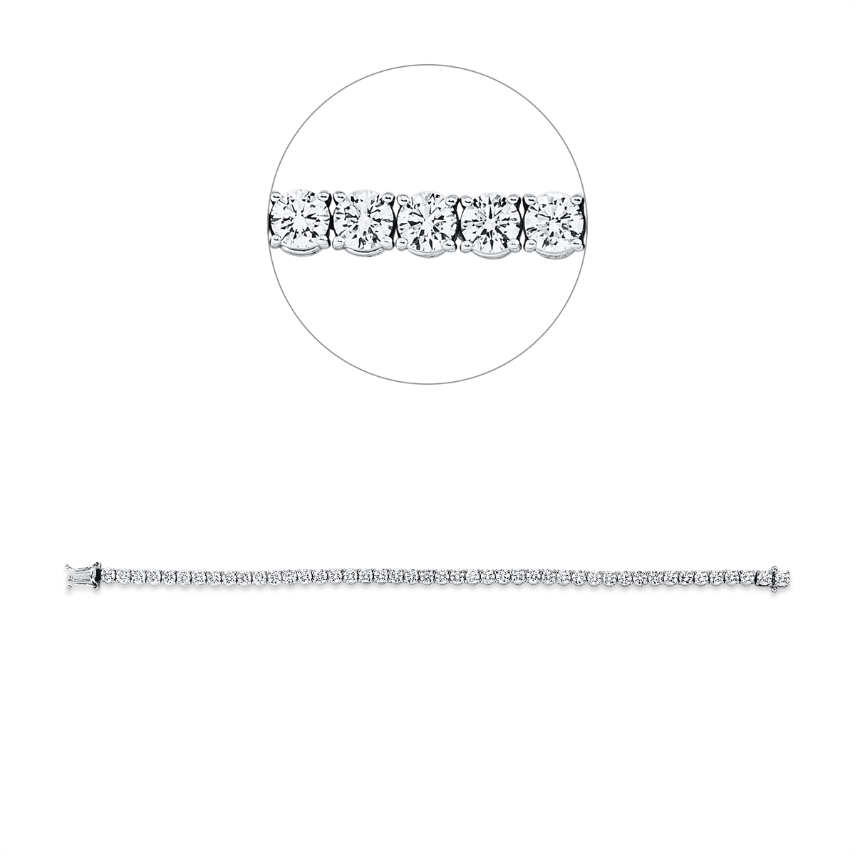 Tennisarmband 4er-Krappe 18kt Weißgold mit 9,00ct Diamanten