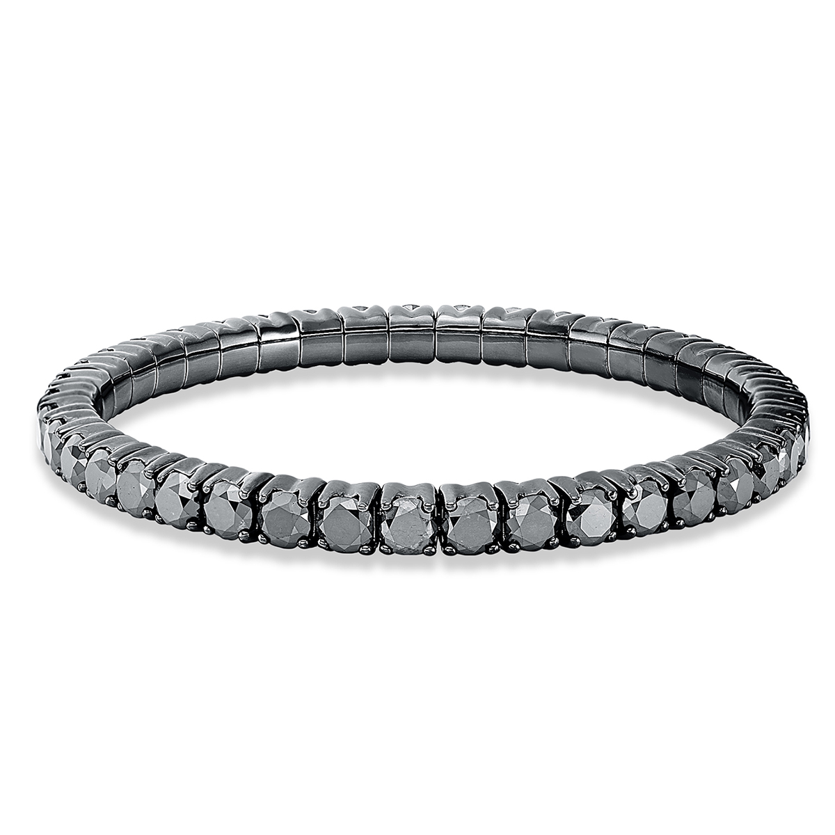 Armband 4er-Krappe 18 kt WG, Flex-Band, variabel, schw. rho