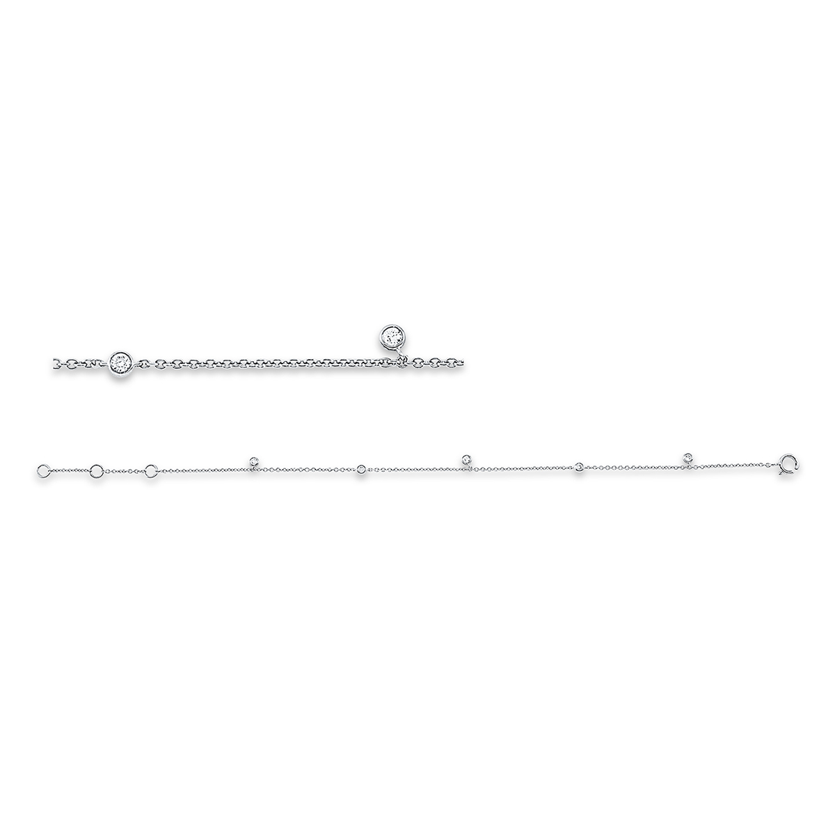 Armband Zarge 18 kt WG, mit ZÖ 15,2 cm + 16,5 cm