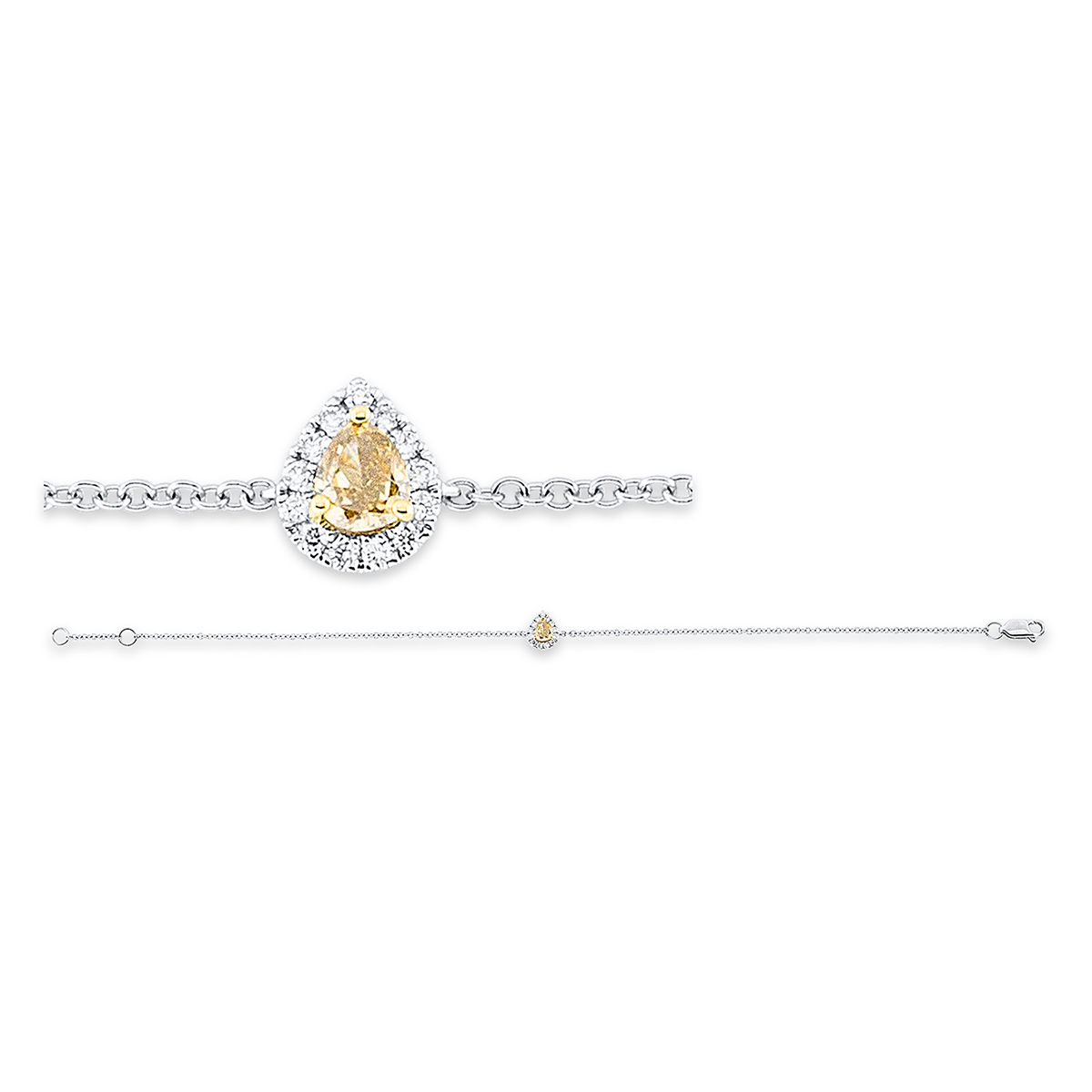 Armband 3er-Krappe 18 kt WG+RG, mit ZÖ 16,5 cm