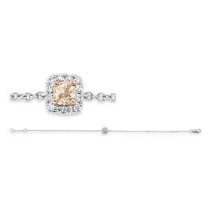 Armband 4er-Krappe 18 kt WG+RG, mit ZÖ 16,5 cm