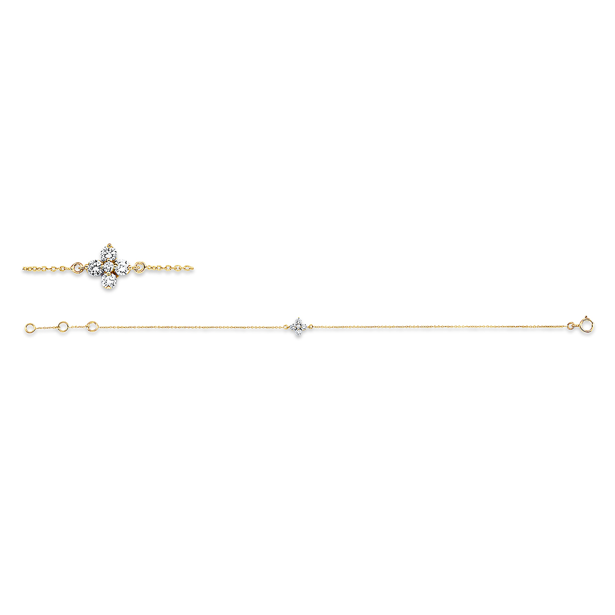 Armband 18 kt GG, mit ZÖ 16 cm + 17 cm