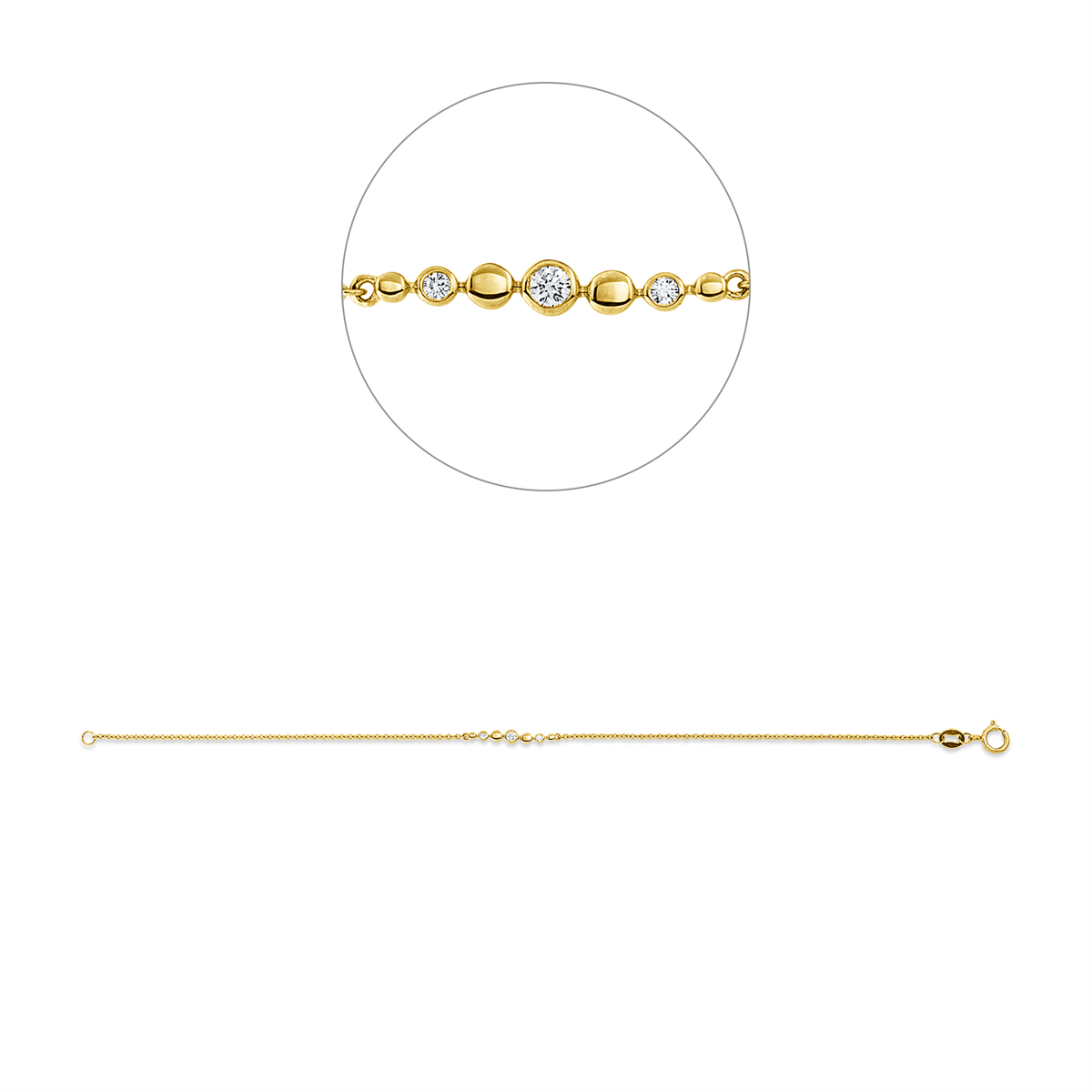 Tennisarmband  18kt Gelbgold mit 0,06ct Diamanten