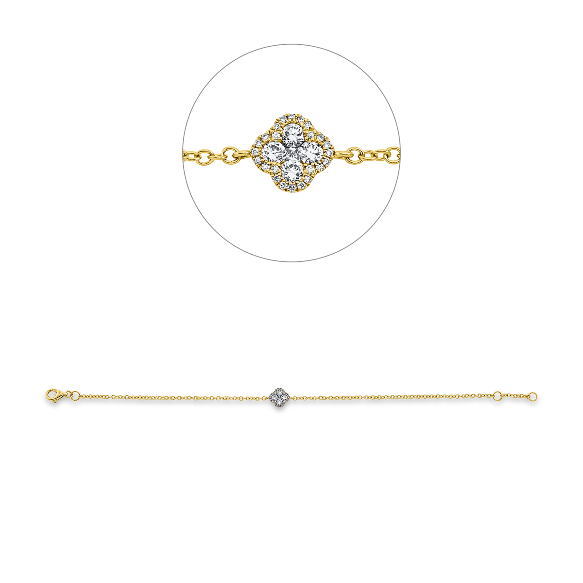 Armband 18 kt GG, mit ZÖ 16 cm