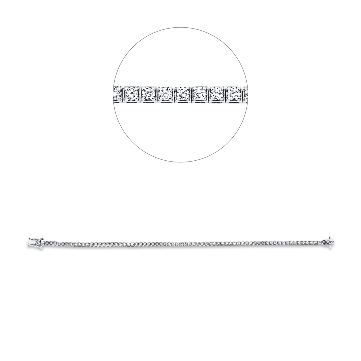 Tennisarmband  18kt Weißgold mit 1,95ct Diamanten