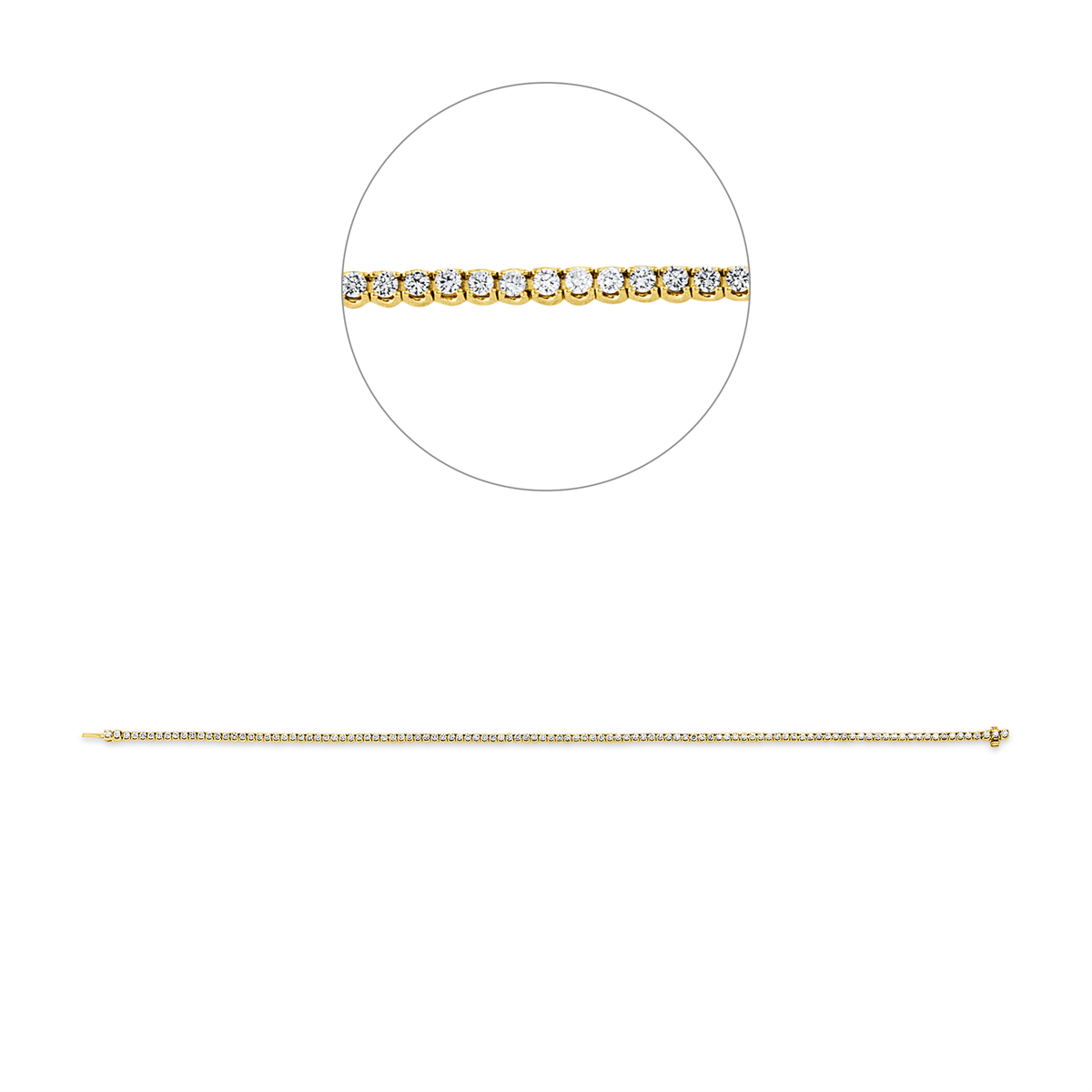 Tennisarmband 4er-Krappe 18kt Gelbgold With American Lock mit 1,00ct Diamanten