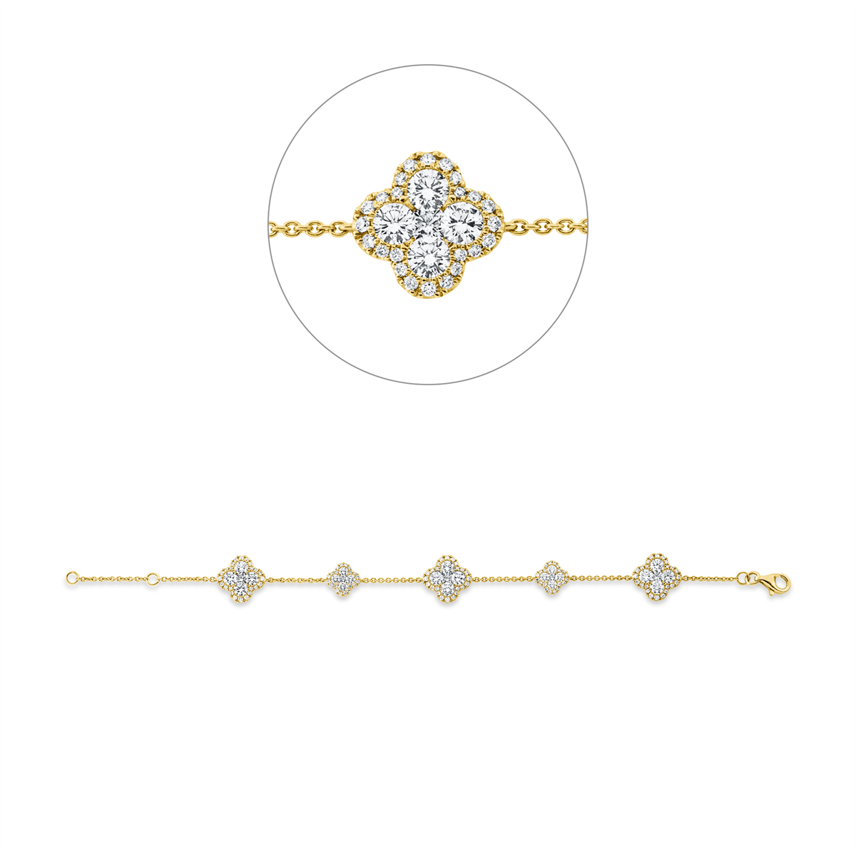 Armband 18 kt GG, mit ZÖ 16 cm