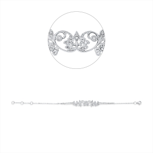 Armband 18 kt WG, mit ZÖ 15,3 cm + 16,5 cm
