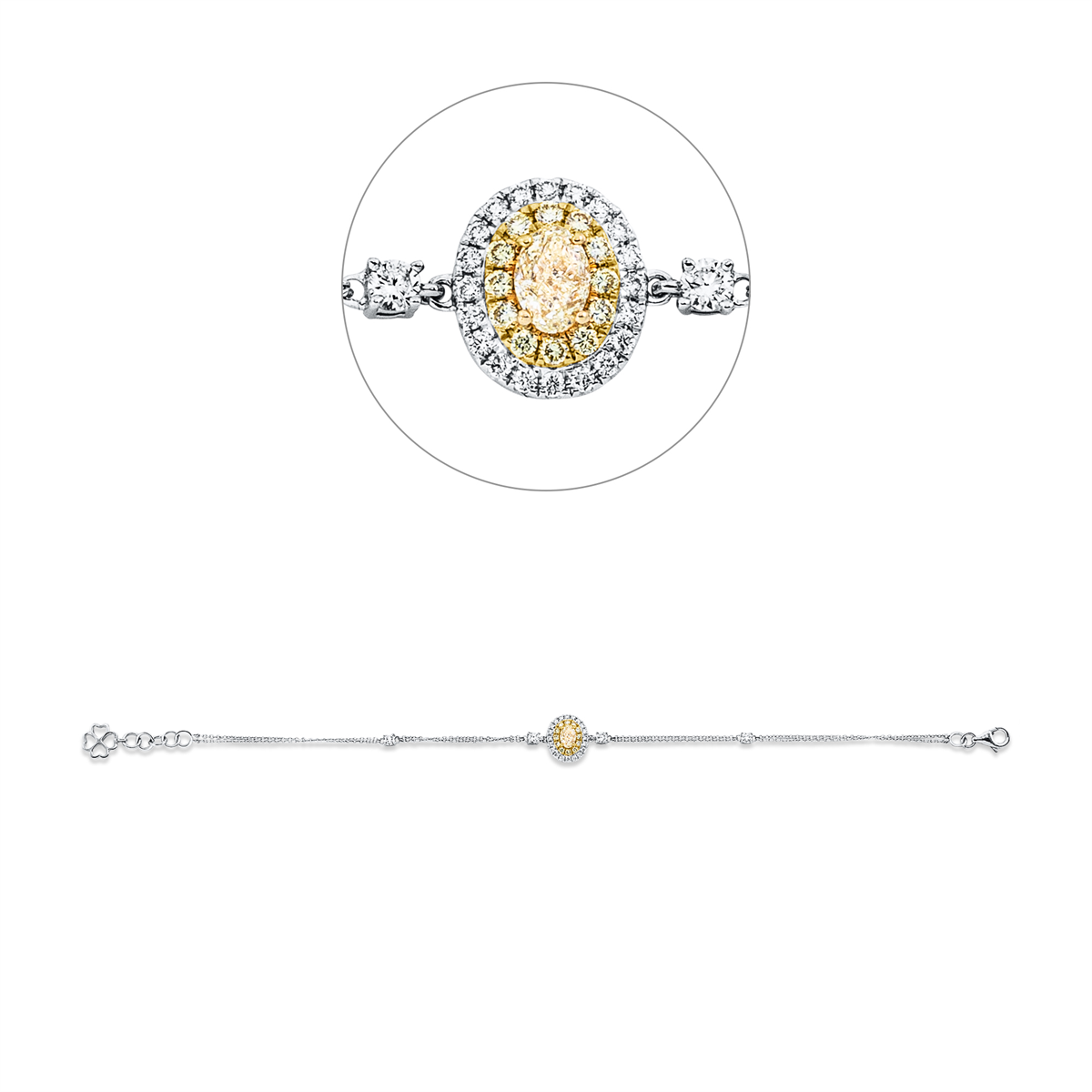 Armband 18 kt WG+GG