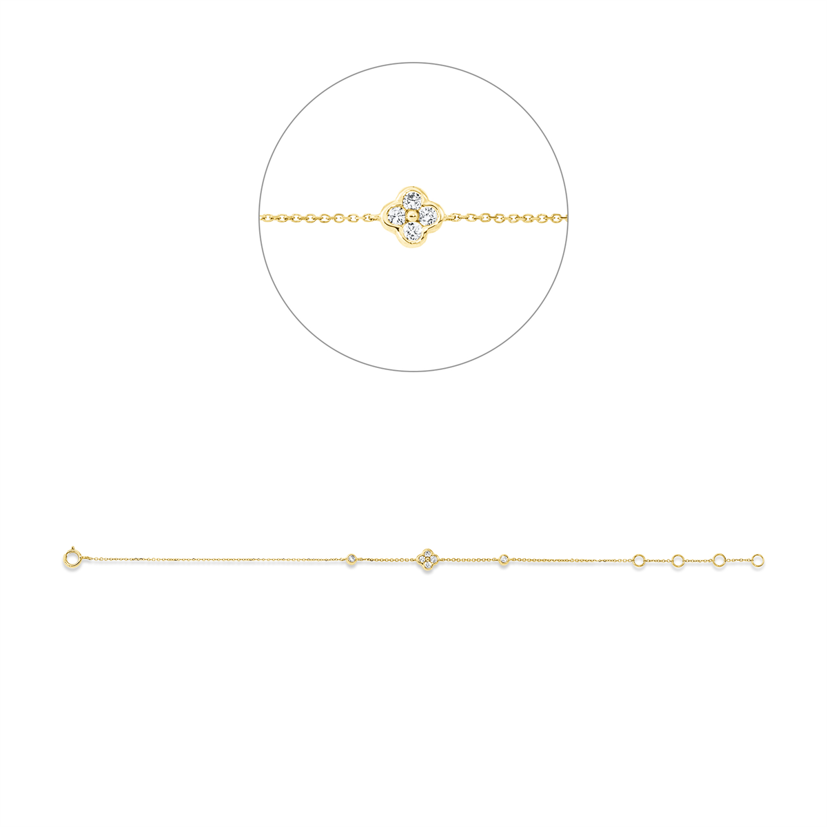 Armband 18 kt GG, mit ZÖ 15,16,17  cm