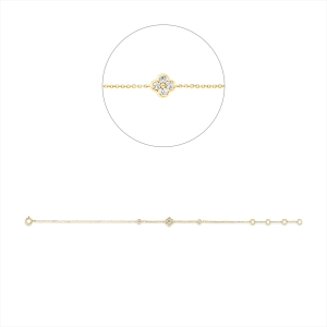 Armband 18 kt GG, mit ZÖ 15,16,17  cm