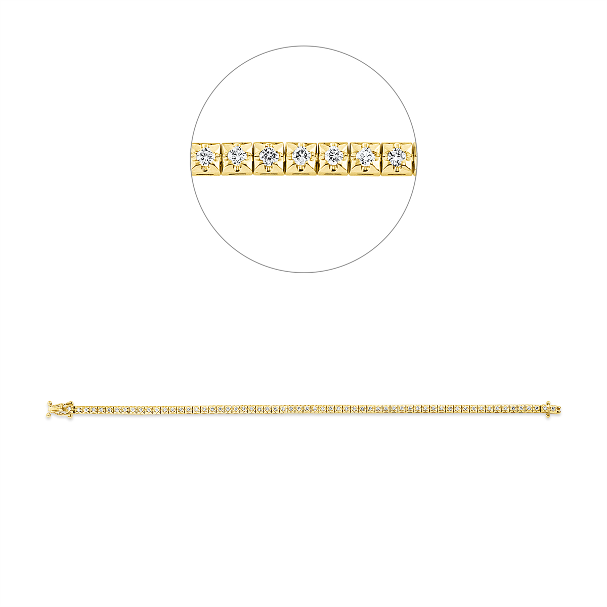 Tennisarmband  18kt Gelbgold mit 1,00ct Diamanten