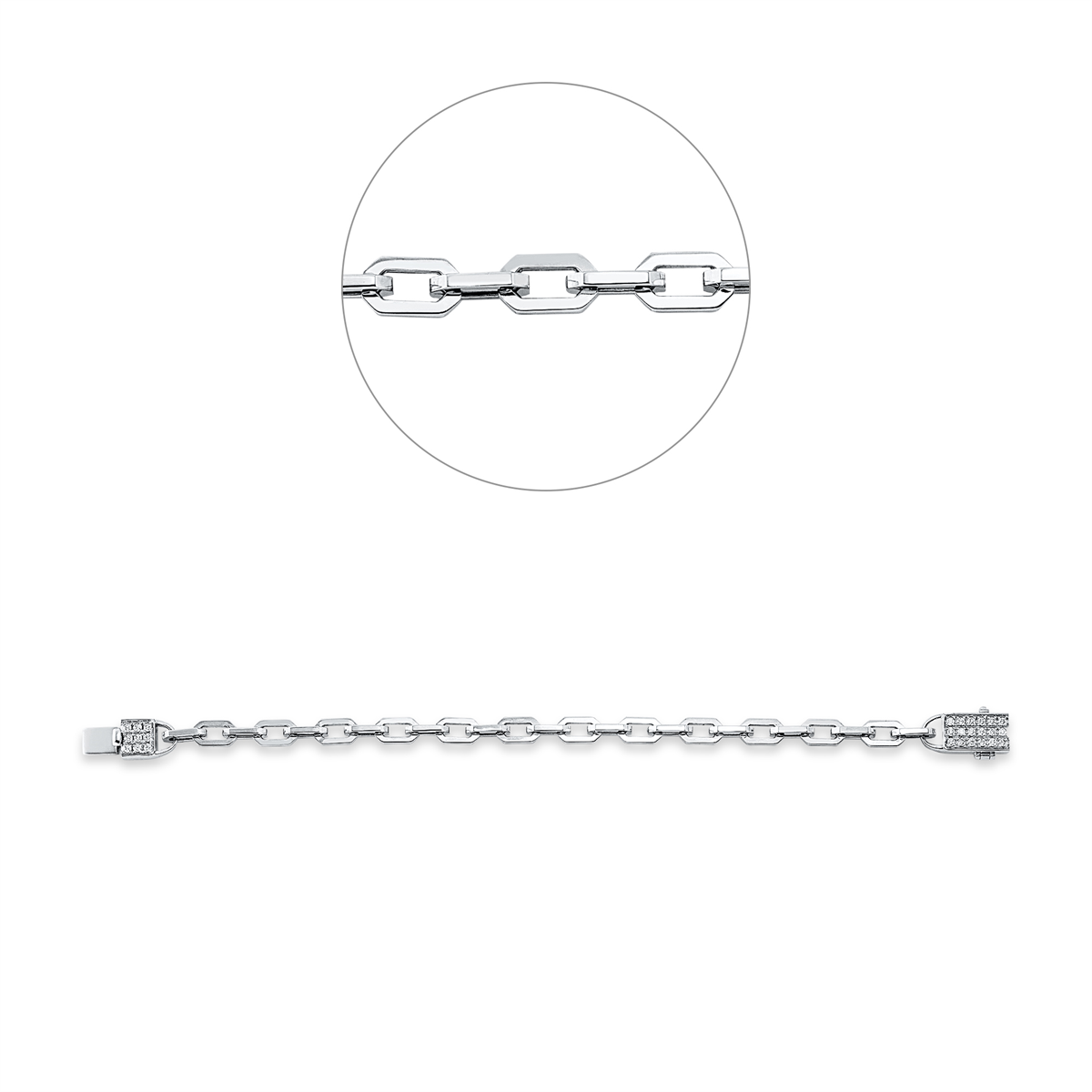 Pavé Armband  14kt Weißgold mit 0,68ct Diamanten