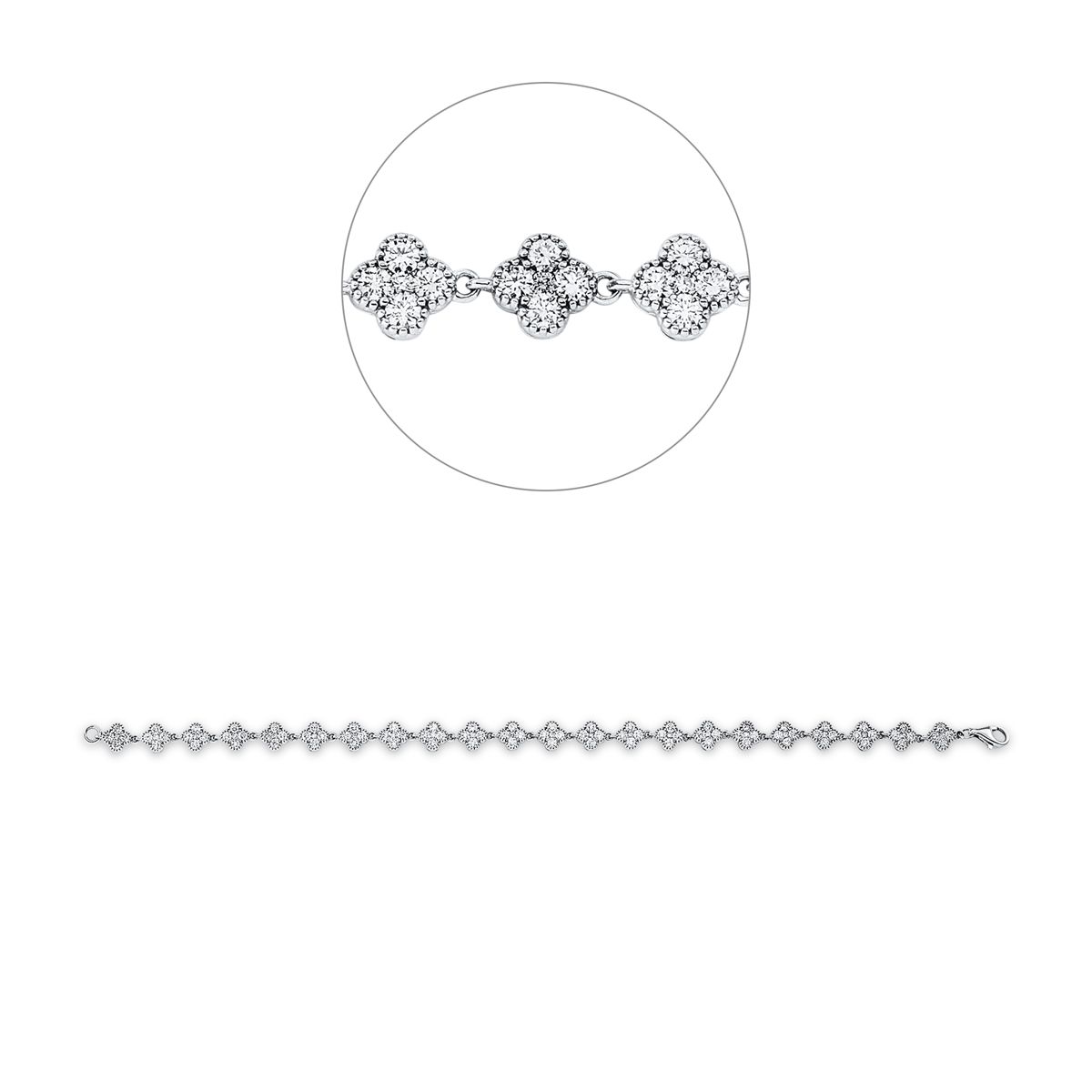 Armband  18kt Weißgold mit 2,86ct Diamanten