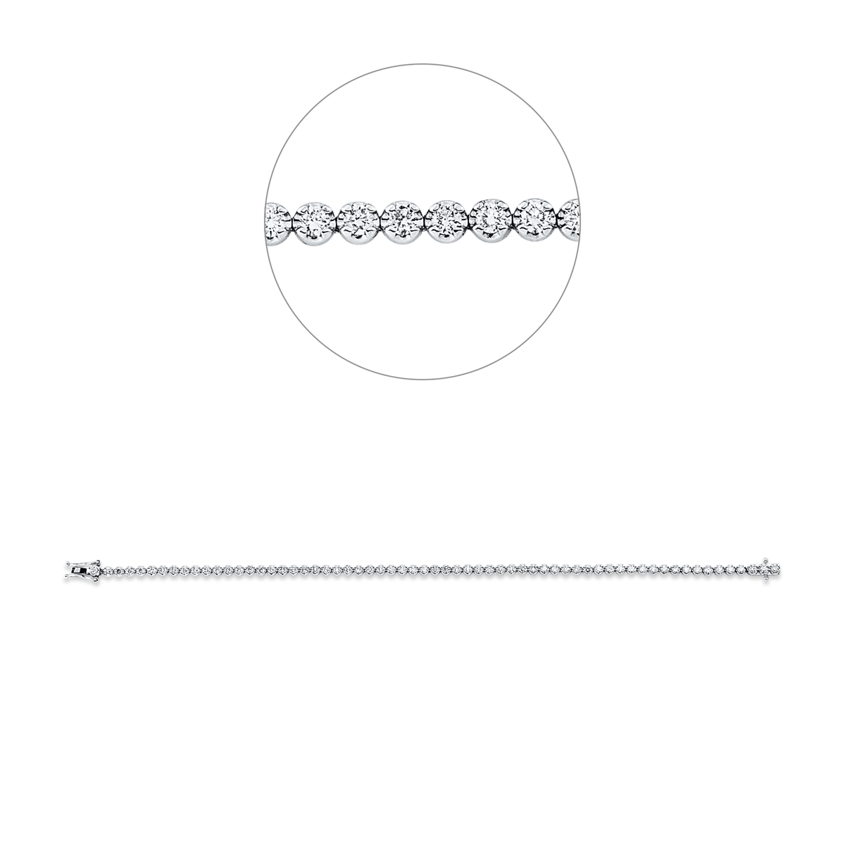 Tennisarmband  18kt Weißgold mit 1,87ct Diamanten