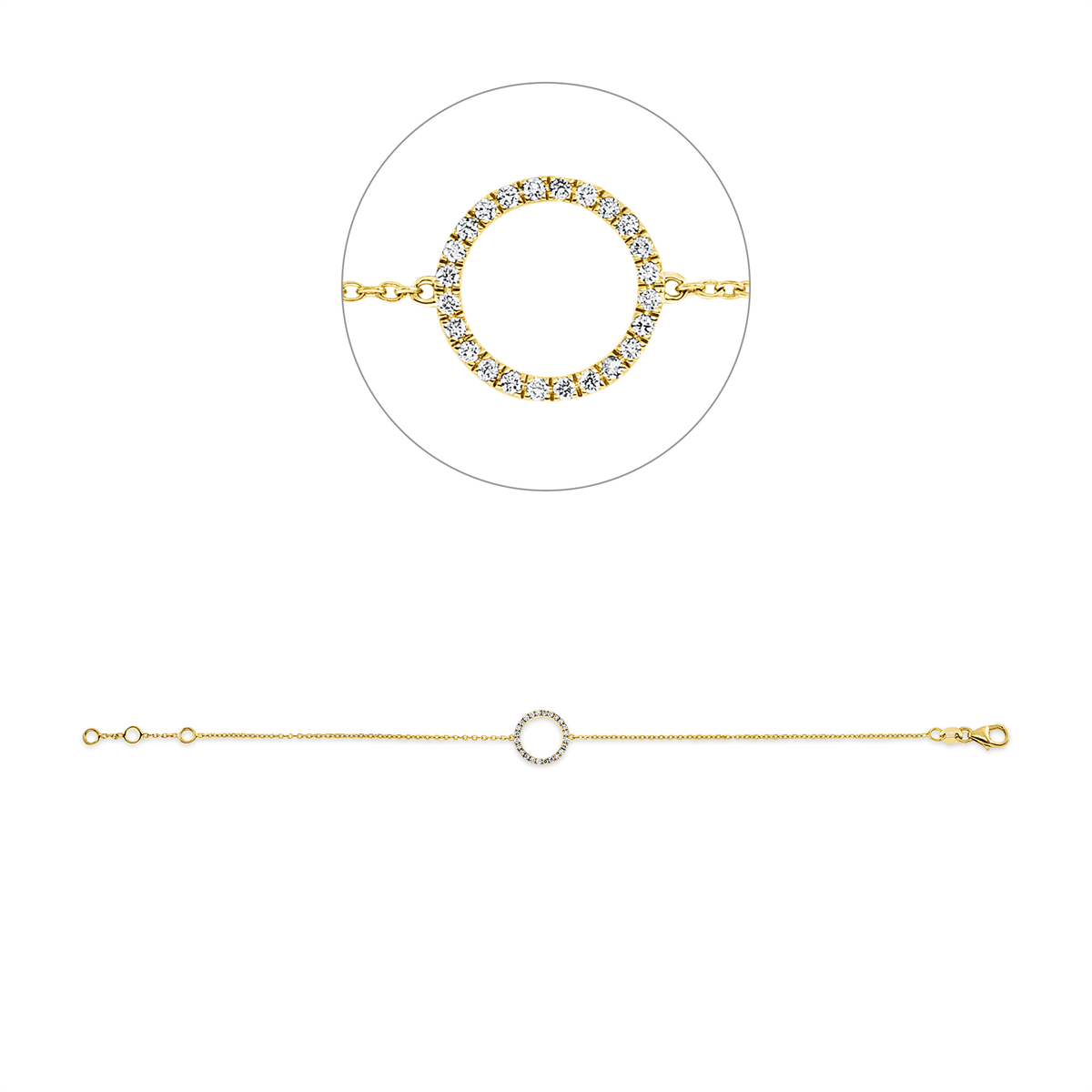 Armband 18 kt GG Kreis