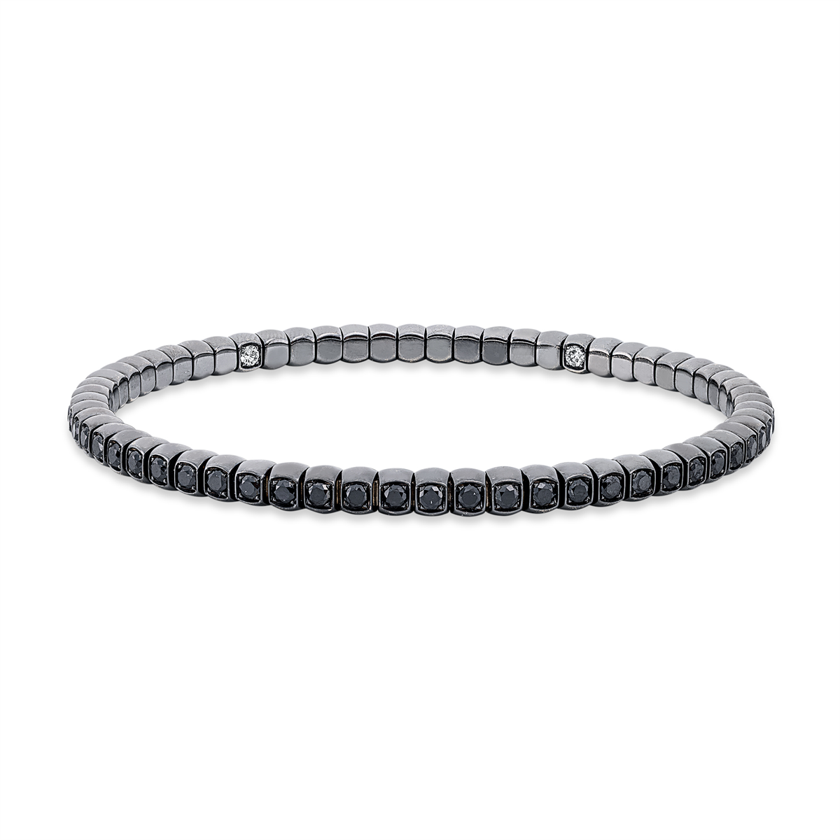 Armband Zarge 18 kt WG, Flex-Band, variabel, schw. rho