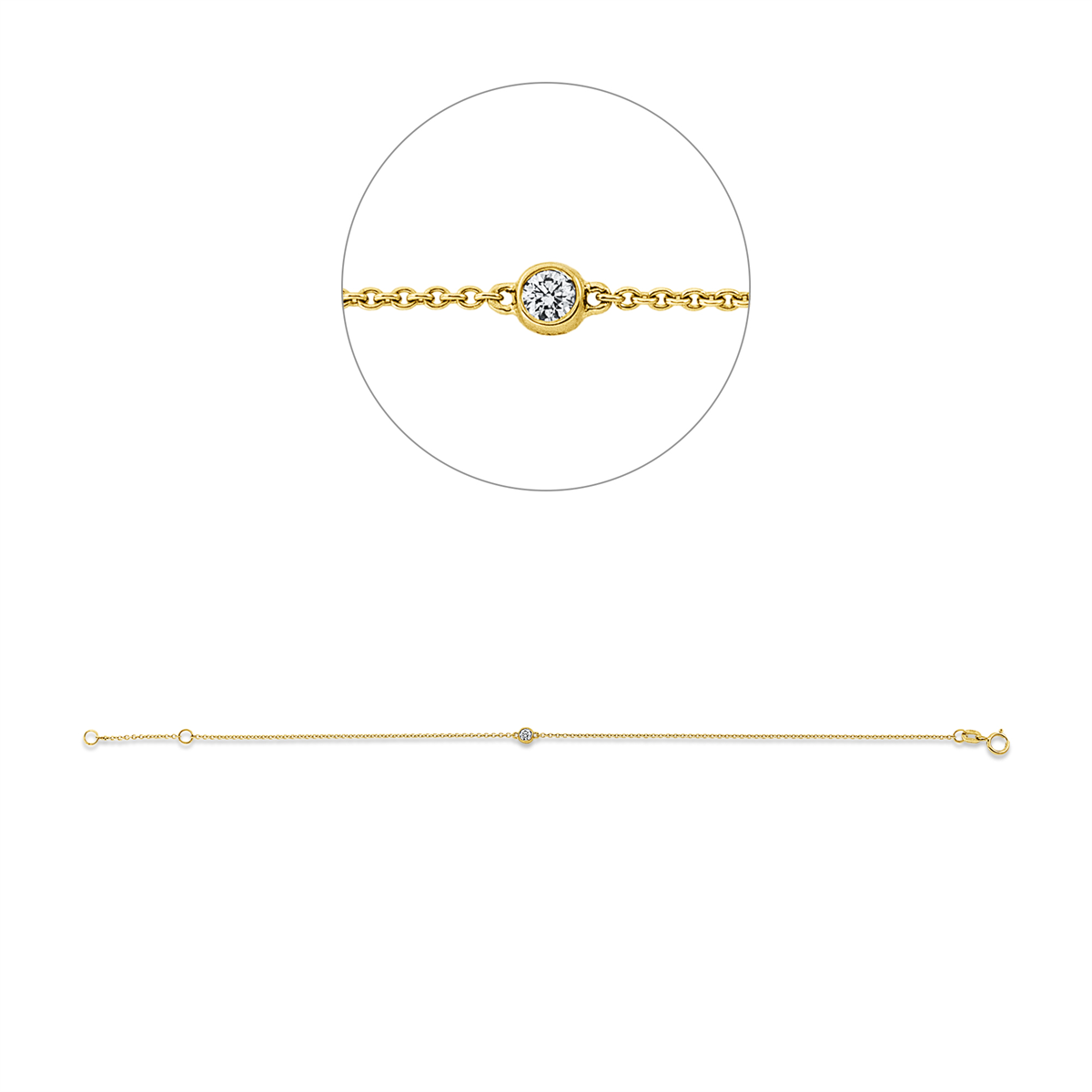 Armband Zarge 14 kt GG, mit ZÖ 17 cm