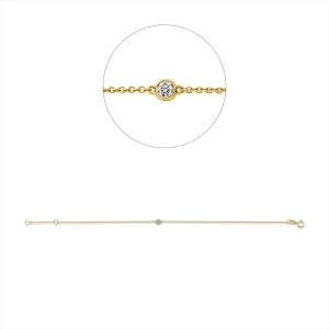Armband Zarge 14 kt GG, mit ZÖ 17 cm