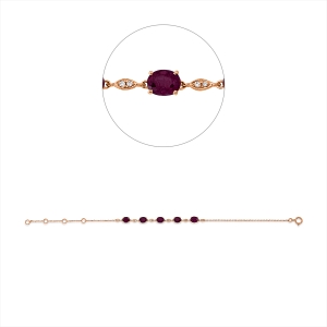 Armband 18 kt RG, mit ZÖ 14,15.5,16.5 cm