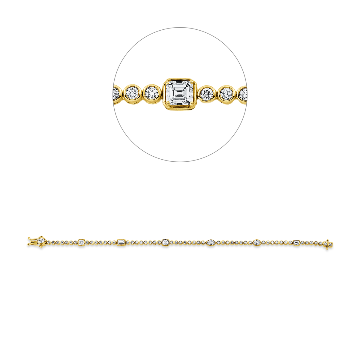 Armband  18kt Gelbgold mit 2,70ct Diamanten