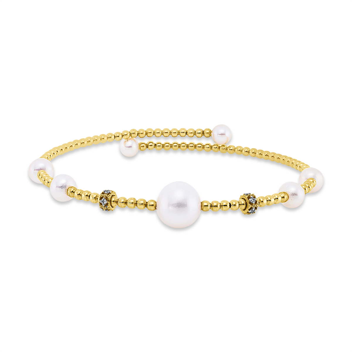Armreif  18kt Gelbgold Fassung rhodiniert mit 0,05ct Diamanten