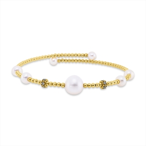Armreif  18kt Gelbgold Fassung rhodiniert mit 0,05ct Diamanten