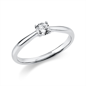 Solitaire Ring 4er-Krappe 18kt Gelbgold mit 0,25ct Diamanten