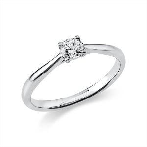 Solitaire Ring 4er-Krappe 18kt Weißgold GIA5493926112 mit 0,31ct Diamanten