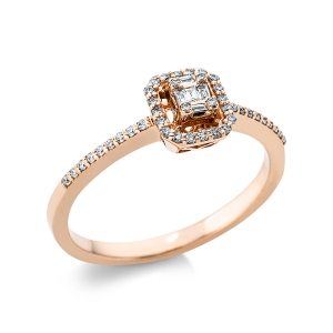 Ring  18kt Rotgold mit 0,13ct Diamanten