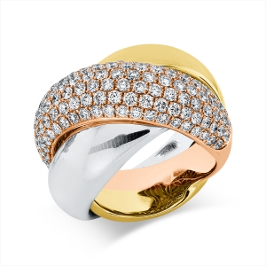 Pavé Ring  18kt Weißgold / Gelbgold / Rotgold mit 3,05ct Diamanten