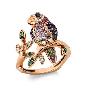 Ring 18 kt RG Vogel