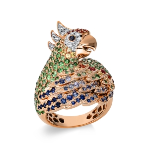 Ring 18 kt RG+WG Vogel