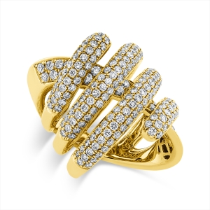 Pavé Ring  18kt Gelbgold mit 4,06ct Diamanten