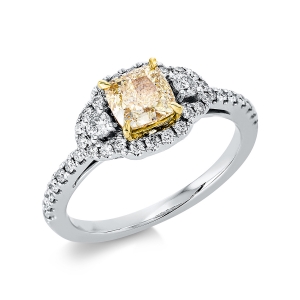 Ring  18kt Weißgold / Gelbgold GIA1159697106 mit 1,22ct Diamanten
