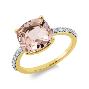 Ring 4er-Krappe 18 kt GG, Fassung rhodiniert