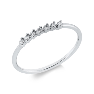 Memoire halb Ring  18kt Weißgold mit 0,10ct Diamanten