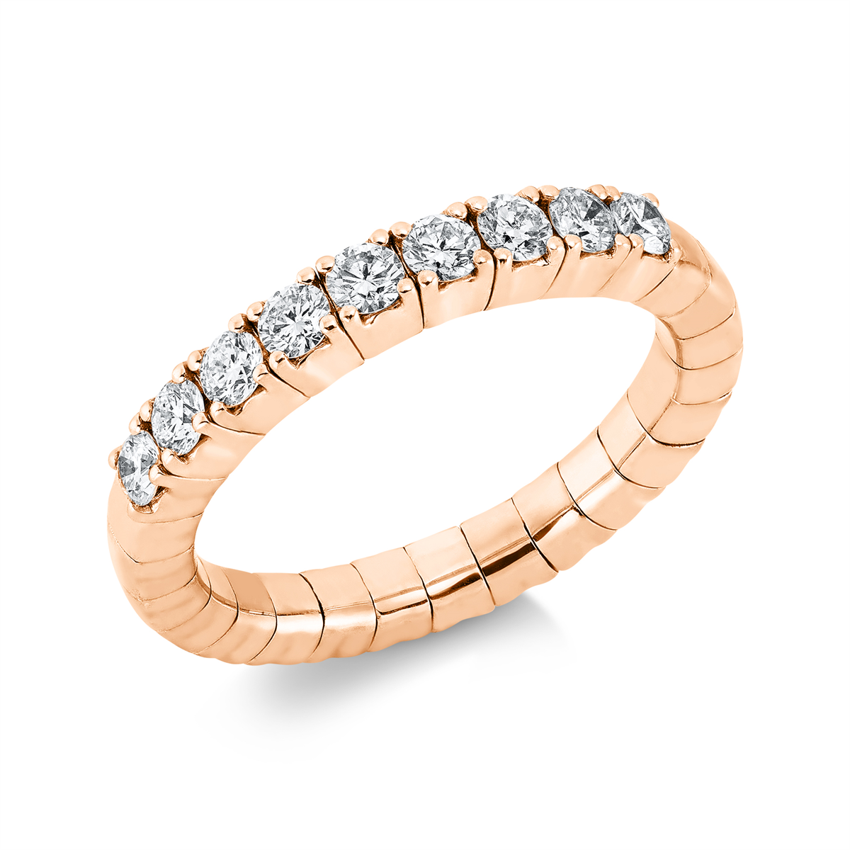 Ring 4er-Krappe 18 kt RG, Flex-Band, variabel