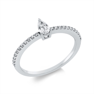 Ring 3er-Krappe 18 kt WG Tropfen