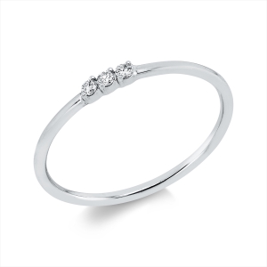 Memoire halb Ring  18kt Weißgold mit 0,04ct Diamanten