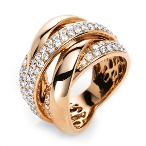 Pavé Ring  18kt Rotgold mit 1,53ct Diamanten