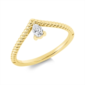 Solitaire Ring  18kt Gelbgold mit 0,16ct Diamanten