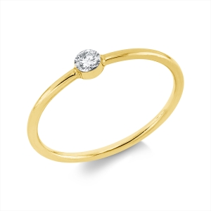 Solitaire Ring  18kt Gelbgold mit 0,09ct Diamanten