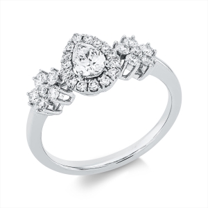Solitaire Ring  18kt Weißgold mit 0,79ct Diamanten