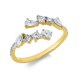Ring 18 kt GG, Fassung rhodiniert