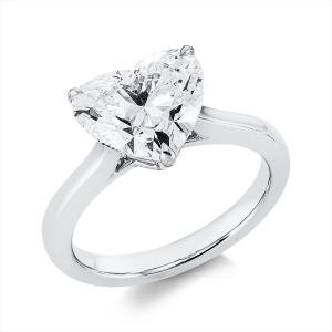 Solitaire Ring 3er-Krappe 950PL Platin IGI 696579084 mit 3,08ct Diamanten