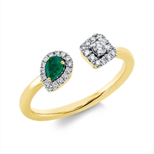 Ring 18 kt GG, Fassung rhodiniert